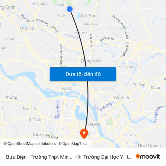 Bưu Điện - Trường Thpt Minh Phú to Trường Đại Học Y Hà Nội map