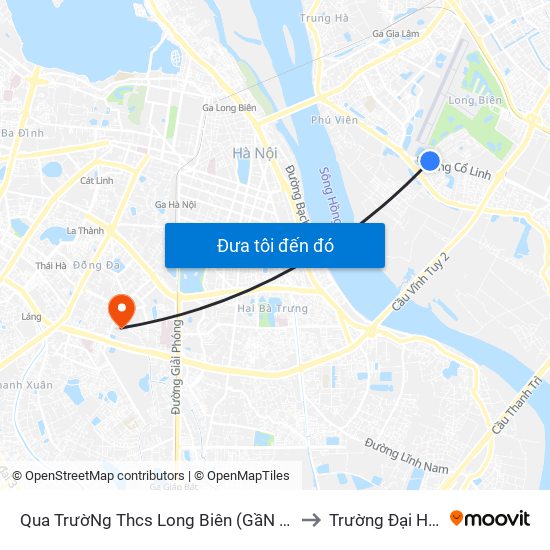 Qua TrườNg Thcs Long Biên (GầN Ngõ 46 Tư ĐìNh) - Cổ Linh to Trường Đại Học Y Hà Nội map