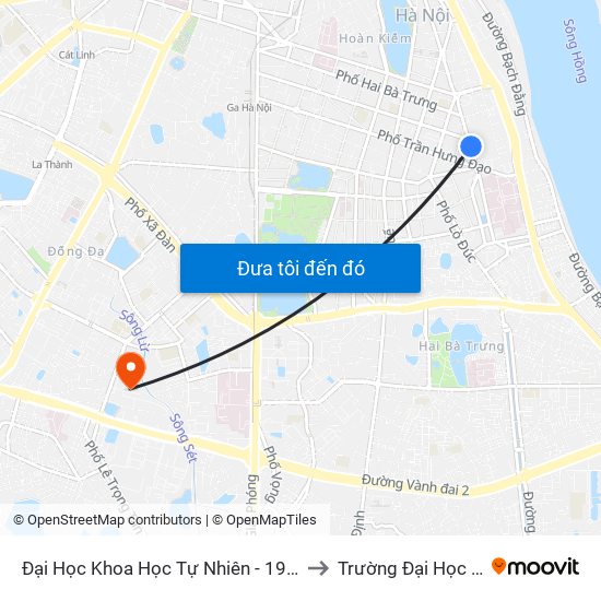 Đại Học Khoa Học Tự Nhiên - 19 Lê Thánh Tông to Trường Đại Học Y Hà Nội map