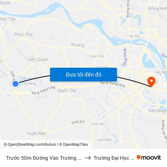 Trước 50m Đường Vào Trường Đh Fpt, Hòa Lạc to Trường Đại Học Y Hà Nội map