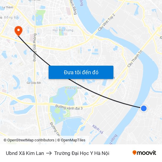 Ubnd Xã Kim Lan to Trường Đại Học Y Hà Nội map