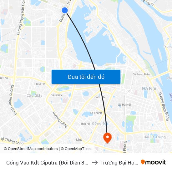 Cổng Vào Kđt Ciputra (Đối Diện 83 Nguyễn Hoàng Tôn) to Trường Đại Học Y Hà Nội map