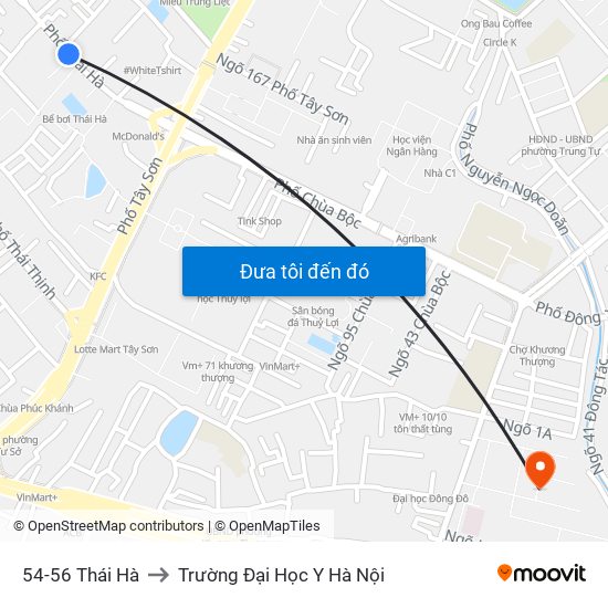 54-56 Thái Hà to Trường Đại Học Y Hà Nội map