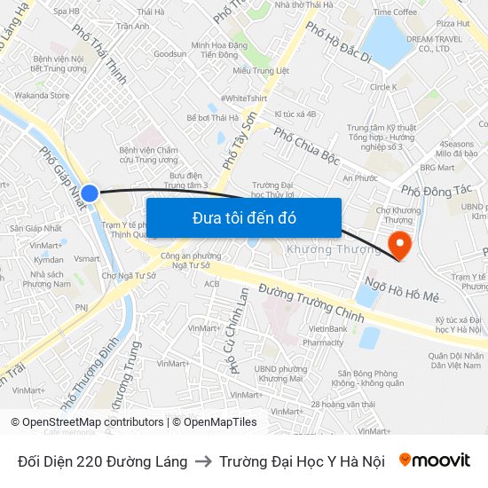 Đối Diện 220 Đường Láng to Trường Đại Học Y Hà Nội map