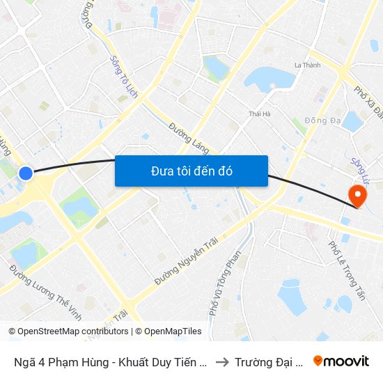 Ngã 4 Phạm Hùng - Khuất Duy Tiến (Trung Tâm Hội Nghị Quốc Gia) to Trường Đại Học Y Hà Nội map