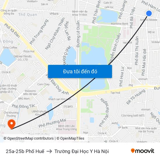 25a-25b Phố Huế to Trường Đại Học Y Hà Nội map