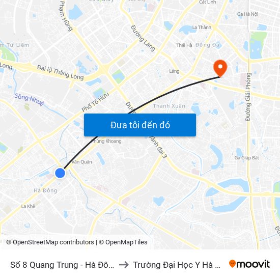 Số 8 Quang Trung - Hà Đông to Trường Đại Học Y Hà Nội map