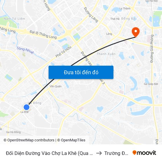 Đối Diện Đường Vào Chợ La Khê (Qua Ga Metro La Khê) - 405 Quang Trung (Hà Đông) to Trường Đại Học Y Hà Nội map