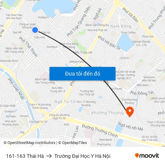 161-163 Thái Hà to Trường Đại Học Y Hà Nội map