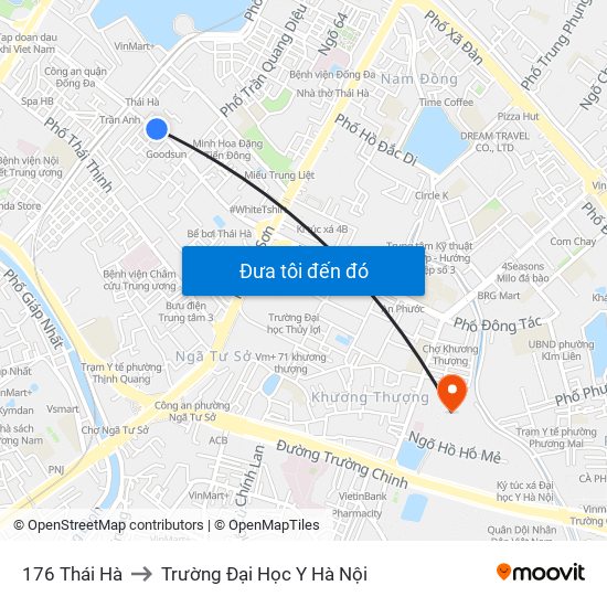 176 Thái Hà to Trường Đại Học Y Hà Nội map