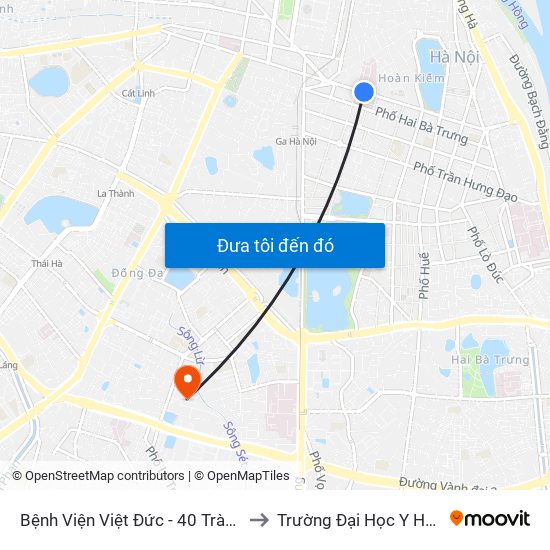 Bệnh Viện Việt Đức - 40 Tràng Thi to Trường Đại Học Y Hà Nội map