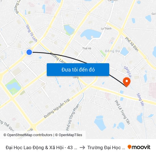 Đại Học Lao Động & Xã Hội - 43 Trần Duy Hưng to Trường Đại Học Y Hà Nội map