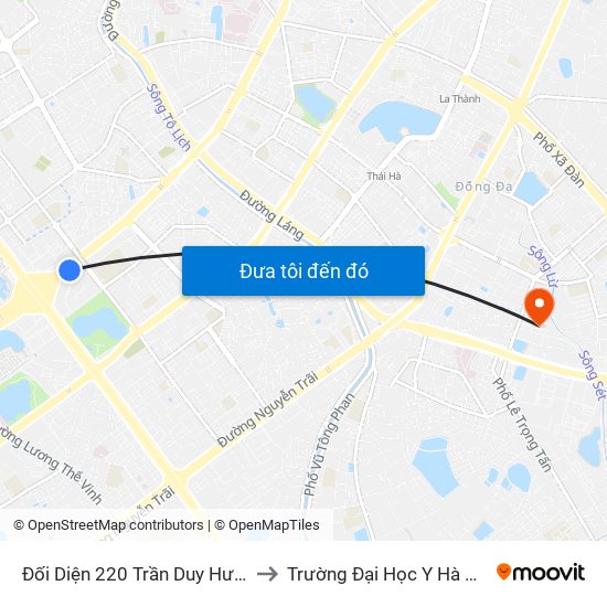 Đối Diện 220 Trần Duy Hưng to Trường Đại Học Y Hà Nội map