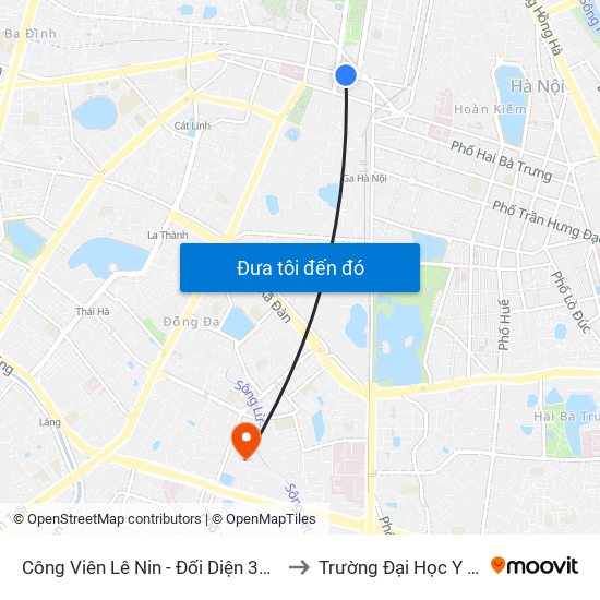 Công Viên Lê Nin - Đối Diện 35 Trần Phú to Trường Đại Học Y Hà Nội map