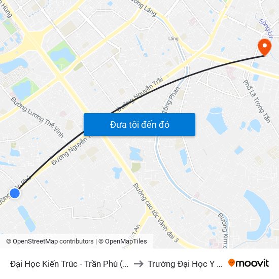 Đại Học Kiến Trúc - Trần Phú (Hà Đông) to Trường Đại Học Y Hà Nội map