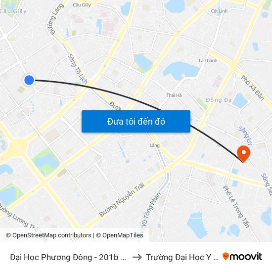 Đại Học Phương Đông - 201b Trung Kinh to Trường Đại Học Y Hà Nội map