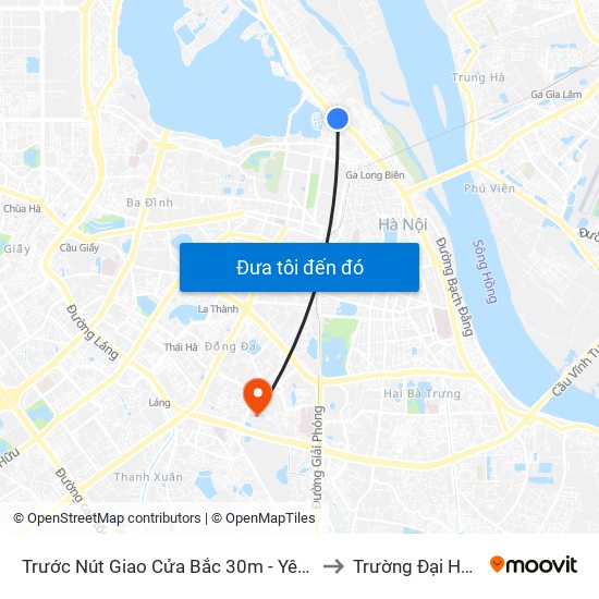 Trước Nút Giao Cửa Bắc 30m - Yên Phụ (Đường Xe Buýt) to Trường Đại Học Y Hà Nội map