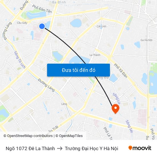 Ngõ 1072 Đê La Thành to Trường Đại Học Y Hà Nội map