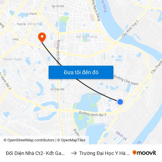 Đối Diện Nhà Ct2- Kđt Gamuda to Trường Đại Học Y Hà Nội map