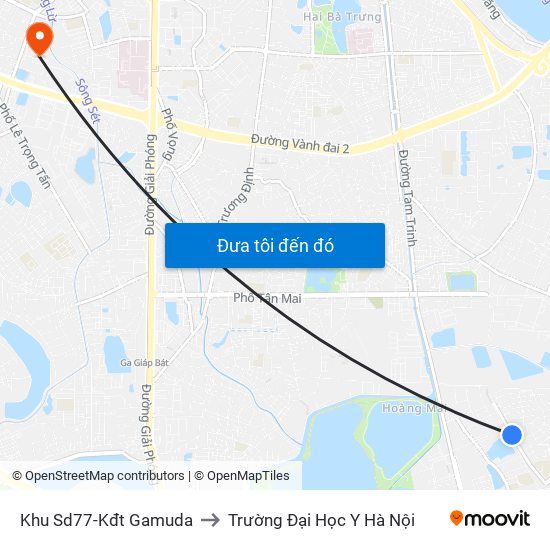 Khu Sd77-Kđt Gamuda to Trường Đại Học Y Hà Nội map