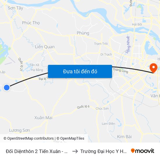 Đối Diệnthôn 2 Tiến Xuân - Dt446 to Trường Đại Học Y Hà Nội map