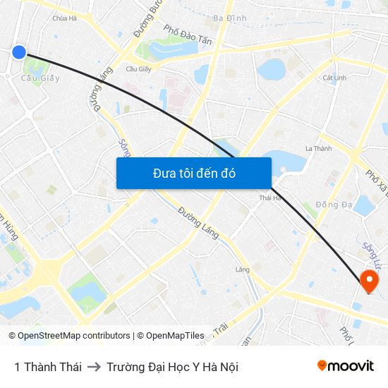 1 Thành Thái to Trường Đại Học Y Hà Nội map