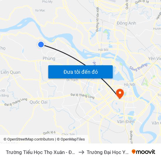 Trường Tiểu Học Thọ Xuân - Đan Phượng to Trường Đại Học Y Hà Nội map