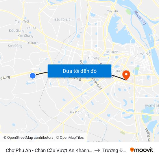 Chợ Phú An - Chân Cầu Vượt An Khánh (Đối Diện Số Nhà 24 Chân Cầu Vượt An Khánh) to Trường Đại Học Y Hà Nội map
