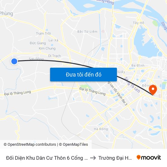 Đối Diện Khu Dân Cư Thôn 6 Cổng Cầu - Đê Song Phương to Trường Đại Học Y Hà Nội map