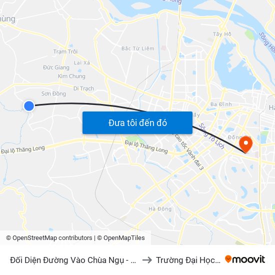 Đối Diện Đường Vào Chùa Ngụ - Đê Song Phương to Trường Đại Học Y Hà Nội map