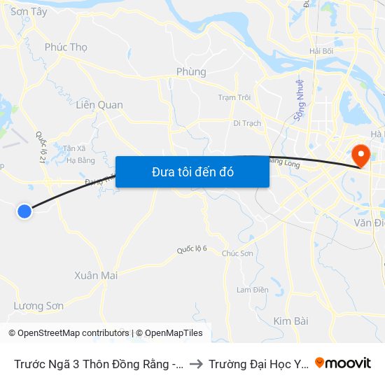 Trước Ngã 3 Thôn Đồng Rằng - Đông Xuân to Trường Đại Học Y Hà Nội map