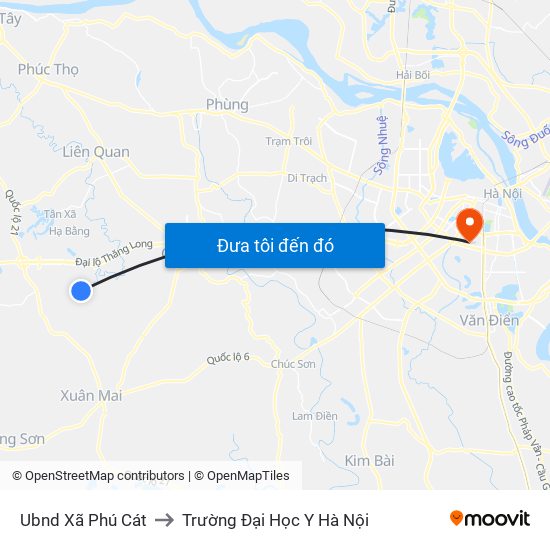 Ubnd Xã Phú Cát to Trường Đại Học Y Hà Nội map