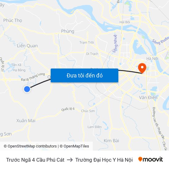 Trước Ngã 4 Cầu Phú Cát to Trường Đại Học Y Hà Nội map