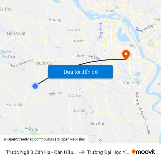 Trước Ngã 3 Cấn Hạ - Cấn Hữu - Quốc Oai to Trường Đại Học Y Hà Nội map