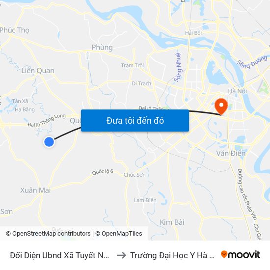 Đối Diện Ubnd Xã Tuyết Nghĩa to Trường Đại Học Y Hà Nội map