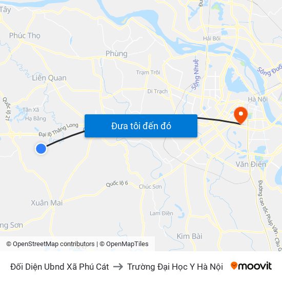 Đối Diện Ubnd Xã Phú Cát to Trường Đại Học Y Hà Nội map