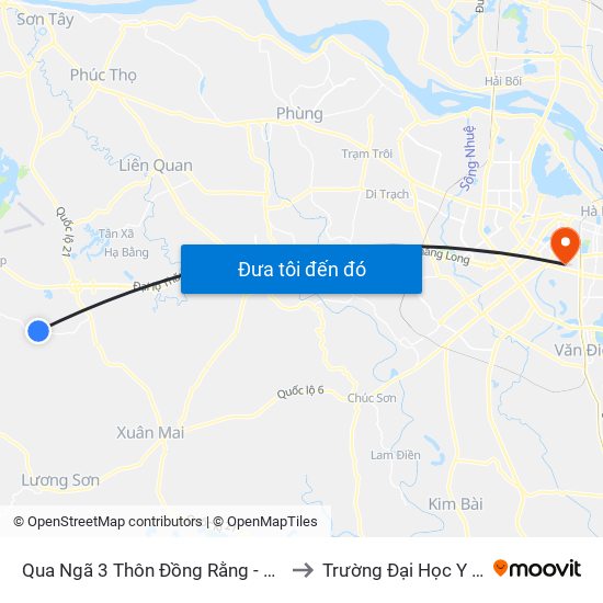 Qua Ngã 3 Thôn Đồng Rằng - Đông Xuân to Trường Đại Học Y Hà Nội map