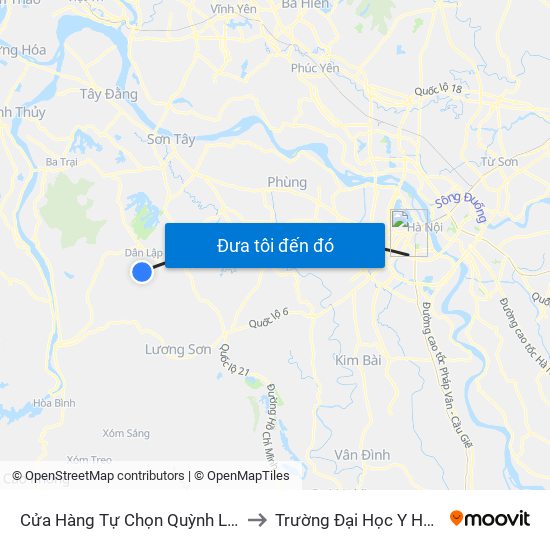 Cửa Hàng Tự Chọn Quỳnh Lương to Trường Đại Học Y Hà Nội map