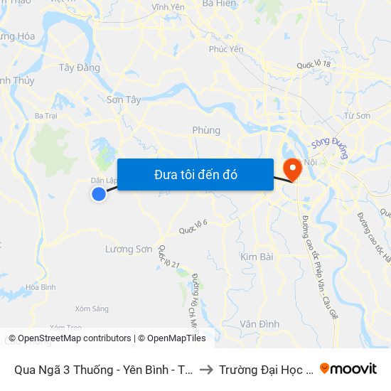 Qua Ngã 3 Thuống - Yên Bình - Thạch Thất 10m to Trường Đại Học Y Hà Nội map