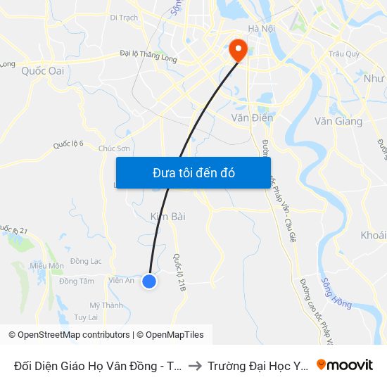 Đối Diện Giáo Họ Vân Đồng - Tỉnh Lộ 429 to Trường Đại Học Y Hà Nội map