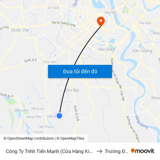 Công Ty Tnhh Tiến Mạnh (Cửa Hàng Kinh Doanh Tôn Tấm Lợp) Thôn Viên Ngoại - Tỉnh Lộ 429 to Trường Đại Học Y Hà Nội map