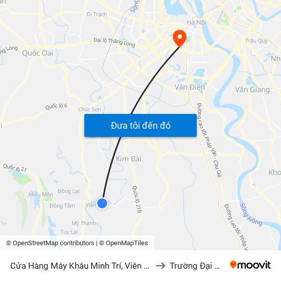 Cửa Hàng Máy Khâu Minh Trí, Viên Ngoại, Viên An - Tỉnh Lộ 429 to Trường Đại Học Y Hà Nội map