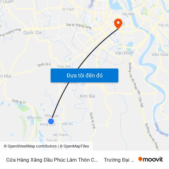 Cửa Hàng Xăng Dầu Phúc Lâm Thôn Chân Chim, Phúc Lâm - Tỉnh Lộ 429 to Trường Đại Học Y Hà Nội map
