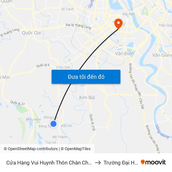 Cửa Hàng Vui Huynh Thôn Chân Chim, Phúc Lâm - Tỉnh Lộ 429 to Trường Đại Học Y Hà Nội map