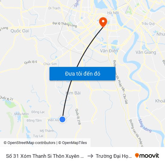 Số 31 Xóm Thanh Si Thôn Xuyên Dương - Tỉnh Lộ 429 to Trường Đại Học Y Hà Nội map