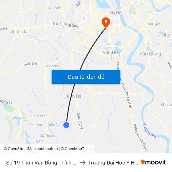Số 19 Thôn Vân Đồng - Tỉnh Lộ 429 to Trường Đại Học Y Hà Nội map