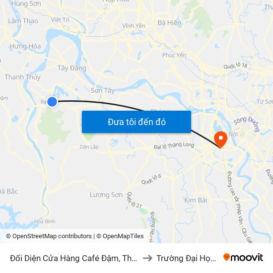 Cửa Hàng Sửa Chữa Ô Tô Xe Máy Tam Uy, Thôn 6, Ba Trại, Ba Vì to Trường Đại Học Y Hà Nội map