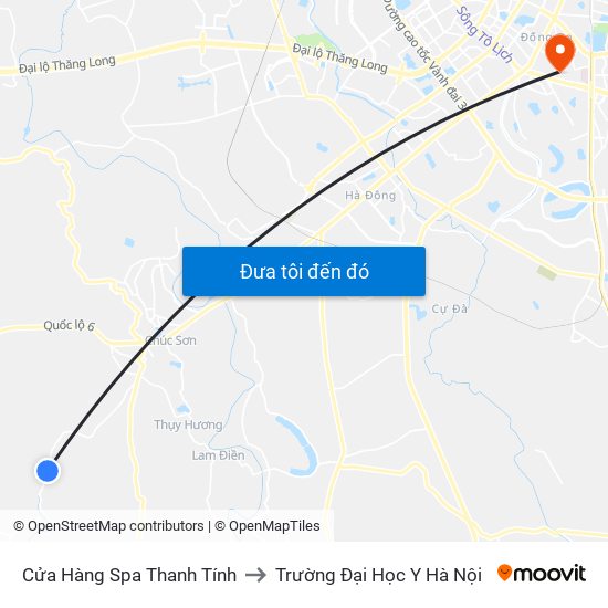 Cửa Hàng Spa Thanh Tính to Trường Đại Học Y Hà Nội map