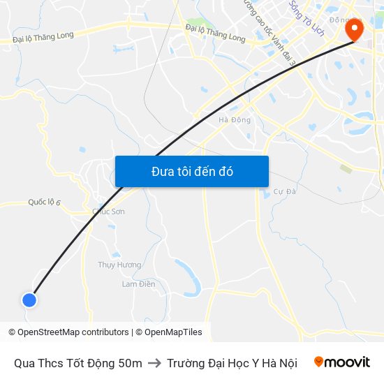 Qua Thcs Tốt Động 50m to Trường Đại Học Y Hà Nội map