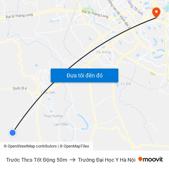 Trước Thcs Tốt Động 50m to Trường Đại Học Y Hà Nội map